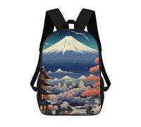 sinyumoney Sac À Dos Scolaire Pour Enfants Mount Fuji Sac À Dos Décontracté Pour Les Voyages, Imprimé En 3D, Pour Garçons Et Filles, Grande Capacité 17inch