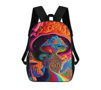 sinyumoney Sac À Dos Scolaire Pour Enfants Mushroom Dreamscape -1 Sac À Dos Scolaire Tendance Sac À Dos De Voyage Unisexe Tendance Sac À Dos 3D Cool 17inch