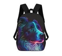 sinyumoney Sac À Dos Scolaire Pour Enfants Neon Dog Portrait-2 Sac À Dos Scolaire Tendance Sac À Dos De Voyage Unisexe Tendance Sac À Dos 3D Cool 17inch