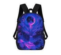 sinyumoney Sac À Dos Scolaire Pour Enfants Neon Dreamscape Sac À Dos Scolaire Pour Enfants, Style Décontracté Et Tendance, Imprimé En 3D, Amusant Et Original 17inch