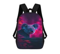 sinyumoney Sac À Dos Scolaire Pour Enfants Neon Koala in Forest Sac À Dos Scolaire Tendance Sac À Dos De Voyage Unisexe Tendance Sac À Dos 3D Cool 17inch