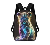 sinyumoney Sac À Dos Scolaire Pour Enfants Neon Leopard Cub Artwork Sac À Dos Décontracté Pour Les Voyages, Imprimé En 3D, Pour Garçons Et Filles, Grande Capacité 17inch