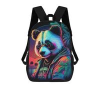 sinyumoney Sac À Dos Scolaire Pour Enfants Neon Panda Sunset Sac À Dos Scolaire Tendance Sac À Dos De Voyage Unisexe Tendance Sac À Dos 3D Cool 17inch