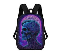 sinyumoney Sac À Dos Scolaire Pour Enfants Neon Skull Forest Art Print Sac À Dos Scolaire Tendance Sac À Dos De Voyage Unisexe Tendance Sac À Dos 3D Cool 17inch
