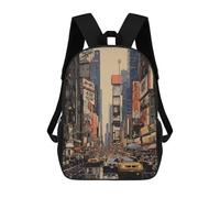 sinyumoney Sac À Dos Scolaire Pour Enfants New York Japanese Style Sac À Dos Décontracté Pour Les Voyages, Imprimé En 3D, Pour Garçons Et Filles, Grande Capacité 17inch