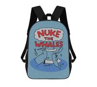 sinyumoney Sac À Dos Scolaire Pour Enfants Nuke The Whales Cartoon Sac À Dos Scolaire Pour Enfants, Style Décontracté Et Tendance, Imprimé En 3D, Amusant Et Original 17inch