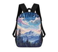 sinyumoney Sac À Dos Scolaire Pour Enfants Olympic National Park USA Sac À Dos Scolaire Pour Enfants, Style Décontracté Et Tendance, Imprimé En 3D, Amusant Et Original 17inch