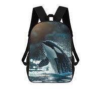 sinyumoney Sac À Dos Scolaire Pour Enfants Orca Whale Killer Sac À Dos Scolaire Pour Enfants, Style Décontracté Et Tendance, Imprimé En 3D, Amusant Et Original 17inch