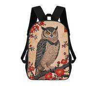 sinyumoney Sac À Dos Scolaire Pour Enfants Owl Bird Sac À Dos Décontracté Pour Les Voyages, Imprimé En 3D, Pour Garçons Et Filles, Grande Capacité 17inch
