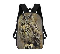 sinyumoney Sac À Dos Scolaire Pour Enfants Owl Watercolor Sac À Dos Tendance Pour Adolescents, Sac À Dos Décontracté Pour Garçons Et Filles, Sac D'école Imprimé En 3D 17inch