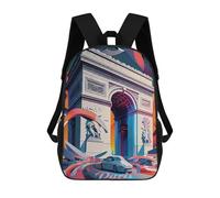 sinyumoney Sac À Dos Scolaire Pour Enfants Paris Arc De Triomphe 1 Sac À Dos Scolaire Pour Enfants, Style Décontracté Et Tendance, Imprimé En 3D, Amusant Et Original 17inch