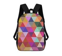 sinyumoney Sac À Dos Scolaire Pour Enfants Pattern of Triangles 02 Sac À Dos Décontracté Pour Les Voyages, Imprimé En 3D, Pour Garçons Et Filles, Grande Capacité 17inch
