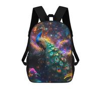 sinyumoney Sac À Dos Scolaire Pour Enfants Peacock in A Dreamy Forest Sac À Dos Scolaire Pour Enfants, Style Décontracté Et Tendance, Imprimé En 3D, Amusant Et Original 17inch