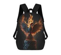 sinyumoney Sac À Dos Scolaire Pour Enfants Phoenix Bird Portrait Sac À Dos Décontracté Pour Les Voyages, Imprimé En 3D, Pour Garçons Et Filles, Grande Capacité 17inch
