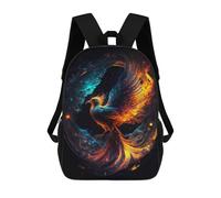 sinyumoney Sac À Dos Scolaire Pour Enfants Phoenix Rising Fire And Water Harmony Sac À Dos Décontracté Pour Les Voyages, Imprimé En 3D, Pour Garçons Et Filles, Grande Capacité 17inch