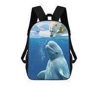 sinyumoney Sac À Dos Scolaire Pour Enfants Polar Bear And Beluga Whale Sac À Dos Scolaire Pour Enfants, Style Décontracté Et Tendance, Imprimé En 3D, Amusant Et Original 17inch