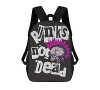 sinyumoney Sac À Dos Scolaire Pour Enfants Punks Not Dead Sac À Dos Scolaire Pour Enfants, Style Décontracté Et Tendance, Imprimé En 3D, Amusant Et Original 17inch