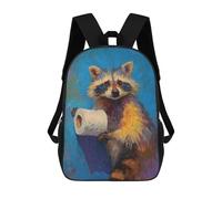 sinyumoney Sac À Dos Scolaire Pour Enfants Raccoon Holding Toilet Paper-5 Sac À Dos Scolaire Tendance Sac À Dos De Voyage Unisexe Tendance Sac À Dos 3D Cool 17inch