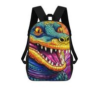 sinyumoney Sac À Dos Scolaire Pour Enfants Rainbow Crocodile Artwork Sac À Dos Scolaire Tendance Sac À Dos De Voyage Unisexe Tendance Sac À Dos 3D Cool 17inch