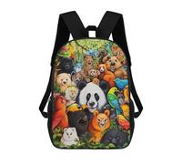 sinyumoney Sac À Dos Scolaire Pour Enfants Rainbow Forest Friends Sac À Dos Scolaire Tendance Sac À Dos De Voyage Unisexe Tendance Sac À Dos 3D Cool 17inch