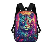sinyumoney Sac À Dos Scolaire Pour Enfants Rainbow Leopard in The Jungle Sac À Dos Décontracté Pour Les Voyages, Imprimé En 3D, Pour Garçons Et Filles, Grande Capacité 17inch