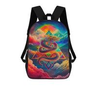 sinyumoney Sac À Dos Scolaire Pour Enfants Rainbow Serpent Sky Sac À Dos Scolaire Tendance Sac À Dos De Voyage Unisexe Tendance Sac À Dos 3D Cool 17inch