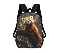 sinyumoney Sac À Dos Scolaire Pour Enfants Red Panda in Enchanted Forest Sac À Dos Scolaire Tendance Sac À Dos De Voyage Unisexe Tendance Sac À Dos 3D Cool 17inch