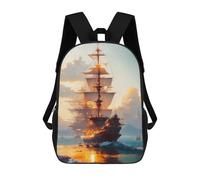 sinyumoney Sac À Dos Scolaire Pour Enfants Sailing Into The Sunset -1 Sac À Dos Scolaire Tendance Sac À Dos De Voyage Unisexe Tendance Sac À Dos 3D Cool 17inch