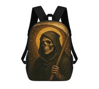 sinyumoney Sac À Dos Scolaire Pour Enfants Saint Grim Reaper Dark Art Sac À Dos Scolaire Pour Enfants, Style Décontracté Et Tendance, Imprimé En 3D, Amusant Et Original 17inch