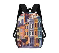 sinyumoney Sac À Dos Scolaire Pour Enfants San Francisco Sac À Dos Décontracté Pour Les Voyages, Imprimé En 3D, Pour Garçons Et Filles, Grande Capacité 17inch