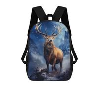 sinyumoney Sac À Dos Scolaire Pour Enfants Scottish Deer Stag Sac À Dos Décontracté Pour Les Voyages, Imprimé En 3D, Pour Garçons Et Filles, Grande Capacité 17inch