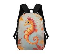 sinyumoney Sac À Dos Scolaire Pour Enfants Seahorse with Autumn Leaves Sac À Dos Décontracté Pour Les Voyages, Imprimé En 3D, Pour Garçons Et Filles, Grande Capacité 17inch