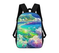 sinyumoney Sac À Dos Scolaire Pour Enfants Serene Cloudscape Sac À Dos Scolaire Tendance Sac À Dos De Voyage Unisexe Tendance Sac À Dos 3D Cool 17inch