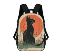 sinyumoney Sac À Dos Scolaire Pour Enfants Siamese Cat Sunset Sac À Dos Décontracté Pour Les Voyages, Imprimé En 3D, Pour Garçons Et Filles, Grande Capacité 17inch