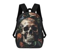 sinyumoney Sac À Dos Scolaire Pour Enfants Skull Head 3 Sac À Dos Décontracté Pour Les Voyages, Imprimé En 3D, Pour Garçons Et Filles, Grande Capacité 17inch
