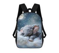 sinyumoney Sac À Dos Scolaire Pour Enfants Sleeping Baby Elephant on Cloud Sac À Dos Scolaire Pour Enfants, Style Décontracté Et Tendance, Imprimé En 3D, Amusant Et Original 17inch
