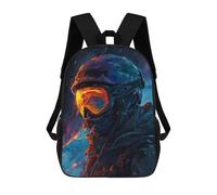 sinyumoney Sac À Dos Scolaire Pour Enfants Snow Storm Skier Sac À Dos Scolaire Pour Enfants, Style Décontracté Et Tendance, Imprimé En 3D, Amusant Et Original 17inch