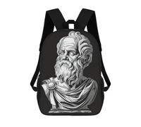 sinyumoney Sac À Dos Scolaire Pour Enfants Socrates Philosopher Bust Sac À Dos Décontracté Pour Les Voyages, Imprimé En 3D, Pour Garçons Et Filles, Grande Capacité 17inch