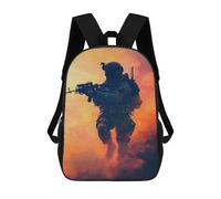 sinyumoney Sac À Dos Scolaire Pour Enfants Soldier in Combat Sac À Dos Décontracté Pour Les Voyages, Imprimé En 3D, Pour Garçons Et Filles, Grande Capacité 17inch
