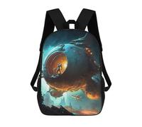 sinyumoney Sac À Dos Scolaire Pour Enfants Space Station Odyssey -2 Sac À Dos Scolaire Pour Enfants, Style Décontracté Et Tendance, Imprimé En 3D, Amusant Et Original 17inch