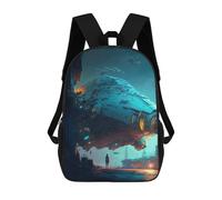 sinyumoney Sac À Dos Scolaire Pour Enfants Space Station Odyssey -3 Sac À Dos Scolaire Pour Enfants, Style Décontracté Et Tendance, Imprimé En 3D, Amusant Et Original 17inch