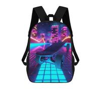 sinyumoney Sac À Dos Scolaire Pour Enfants Sport Neon Skateboard Sac À Dos Décontracté Pour Les Voyages, Imprimé En 3D, Pour Garçons Et Filles, Grande Capacité 17inch