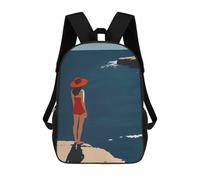 sinyumoney Sac À Dos Scolaire Pour Enfants Summer Holidays Sac À Dos Tendance Pour Adolescents, Sac À Dos Décontracté Pour Garçons Et Filles, Sac D'école Imprimé En 3D 17inch