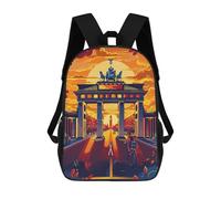 sinyumoney Sac À Dos Scolaire Pour Enfants Sunset at The Berlin Gate Sac À Dos Décontracté Pour Les Voyages, Imprimé En 3D, Pour Garçons Et Filles, Grande Capacité 17inch