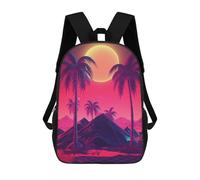 sinyumoney Sac À Dos Scolaire Pour Enfants Synthwave Sunset Melodies Sac À Dos Décontracté Pour Les Voyages, Imprimé En 3D, Pour Garçons Et Filles, Grande Capacité 17inch