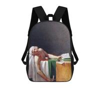 sinyumoney Sac À Dos Scolaire Pour Enfants The Death of Marat Sac À Dos Scolaire Tendance Sac À Dos De Voyage Unisexe Tendance Sac À Dos 3D Cool 17inch