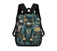 sinyumoney Sac À Dos Scolaire Pour Enfants The Hip Hop Cats Sac À Dos Décontracté Pour Les Voyages, Imprimé En 3D, Pour Garçons Et Filles, Grande Capacité 17inch