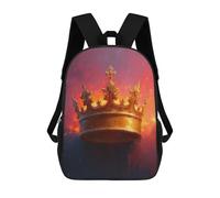 sinyumoney Sac À Dos Scolaire Pour Enfants The Royal Crown Sac À Dos Tendance Pour Adolescents, Sac À Dos Décontracté Pour Garçons Et Filles, Sac D'école Imprimé En 3D 17inch