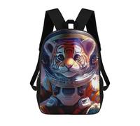 sinyumoney Sac À Dos Scolaire Pour Enfants Tiger Astronaut Sac À Dos Scolaire Pour Enfants, Style Décontracté Et Tendance, Imprimé En 3D, Amusant Et Original 17inch