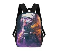 sinyumoney Sac À Dos Scolaire Pour Enfants Tiger Astronaut Sac À Dos Tendance Pour Adolescents, Sac À Dos Décontracté Pour Garçons Et Filles, Sac D'école Imprimé En 3D 17inch